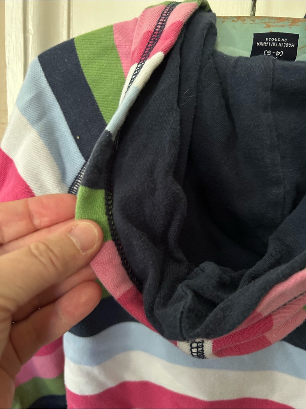 GAP Kids Striped Zip Hoodie - Pink, Green, Light Blue, Navy, White - Picture 3 of 6